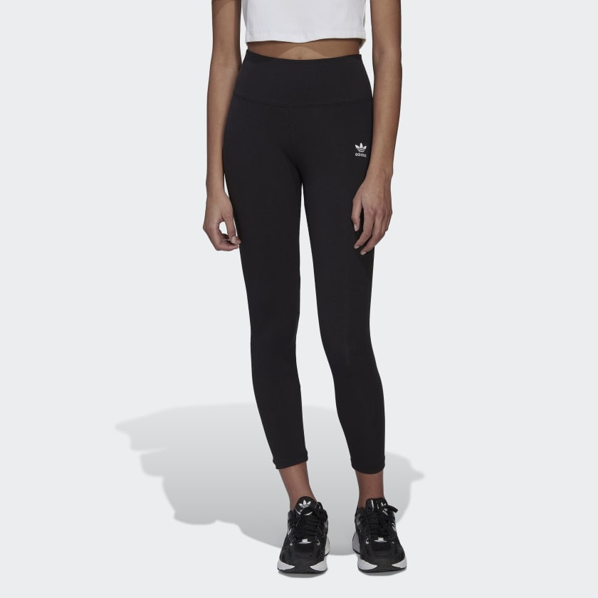 adidas Adicolor Essentials Ribbed 7 8 Length Leggings Black
